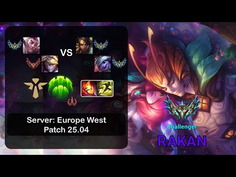 Rakan Support + Ezreal vs Nidalee + Tristana - EUW Challenger - Patch 25.04