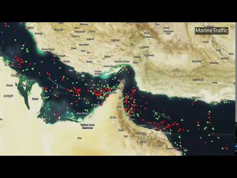 Vessel tracker showing Strait of Hormuz