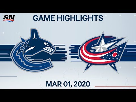 NHL Highlights | Canucks vs Blue Jackets – Mar. 01, 2020