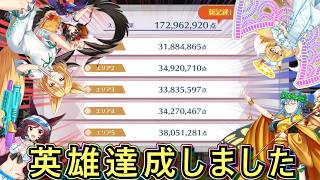 永遠戦線2026朱夏戦で英雄達成しました。ありがとうございました。1.72億【東方ロストワード】
