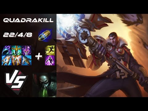 TOP Jayce vs Urgot [QUADRAKILL] - NA Grandmaster Patch 25.23