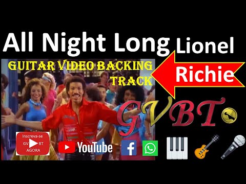 All Night Long - Lionel Richie GVBT guitar video backing track + scrolling tabs chords and lyrics