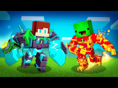 JJ and Mikey Became BEN 10 OMNITRIX in Minecraft - Maizen