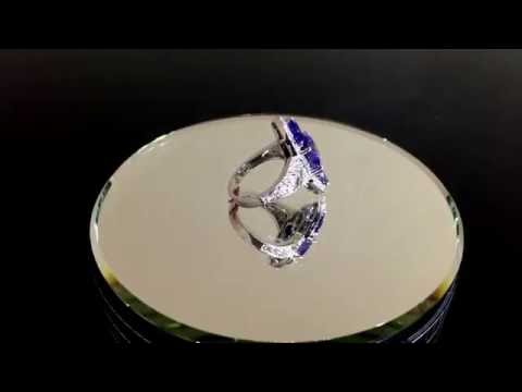 14k White Gold 5.52ct Tanzanite & Diamonds Ring