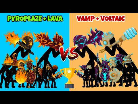 Pyroplaze + lava vs voltaic + vamp - stickman costume tournament - stick war legacy 