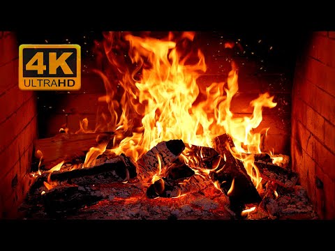 🔥 Cozy Fireplace 4K (12 HOURS). Fireplace with Crackling Fire Sounds. Fireplace Ambience