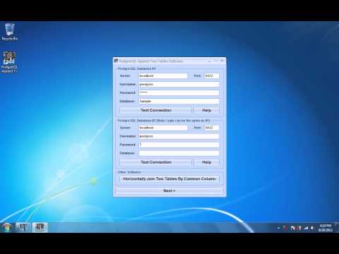 PostgreSQL Append Two Tables Software