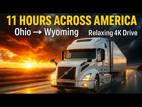 POV Truck Driving USA | 11-Hour Journey from Ohio to Wyoming | Relaxing 4K Long-Haul Road Trip