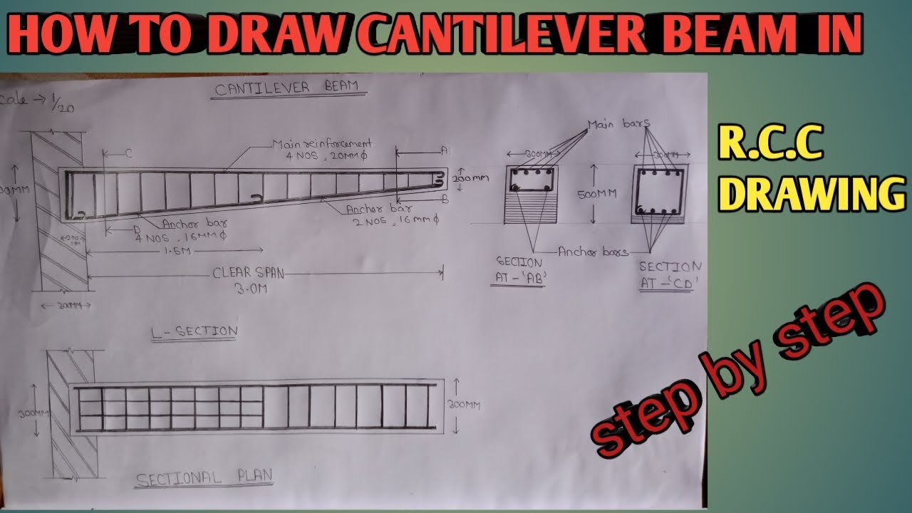 CANTILEVER BEAM IN R.C.C DRAWING