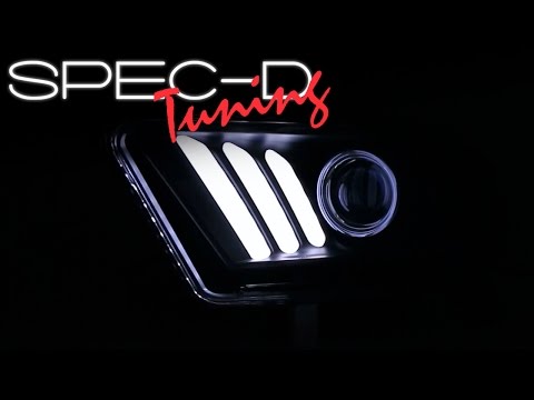SPECDTUNING DEMO VIDEO: 2010-2014 FORD MUSTANG SEQUENTIAL LED BAR PROJECTOR HEADLIGHTS