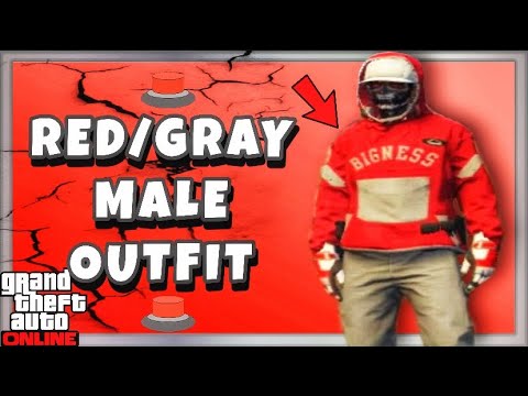 GTA 5 ONLINE- RED/GRAY MALE OUTFIT WITH TRANSFER TUTORIAL(PATCH 1.54 )