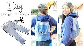 DIY Upcycled Denim Backpack