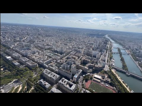 Eiffel Tower - Paris -Elevator ride to top floor with amazing view 😱😱😱
