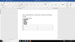 Word   Using bulleted lists, numbered lists, nested lists and creating a checklist