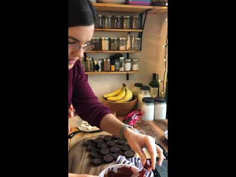 Making Chocolate Mint Keto Cups