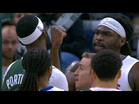 Isaiah Stewart puts fist in Bobby Portis face then wants to fight and gets ejected 😳