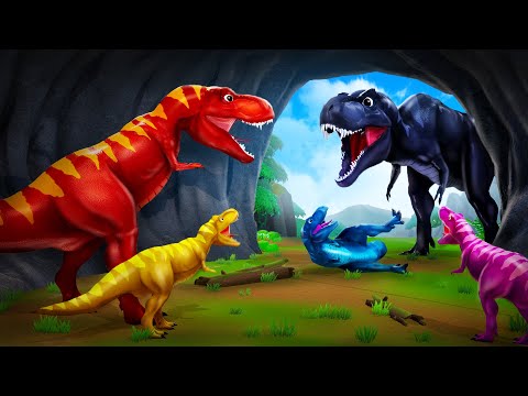 Brave T-Rex Fighting Evil Dinosaurs to Protect Baby Dinos! Triceratops in Action Rescue | Jurassic