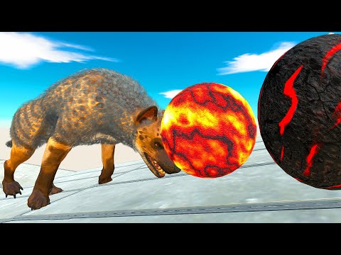 MONSTERS CLIMB THE LAVA AND FIRE BALL PATH - Animal Revolt Battle Simulator