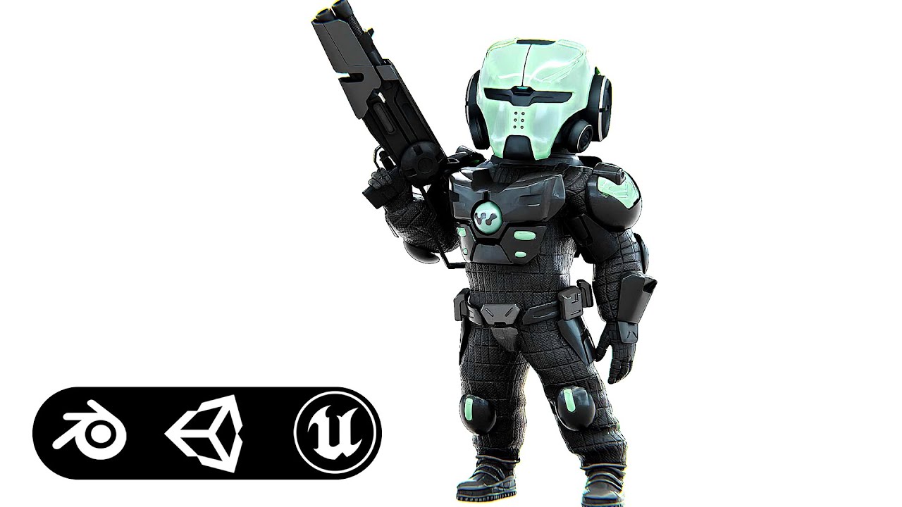 Cyber Soldier Xc-600 Auto-Rig Pro Rigged For Mixamo Unreal Engine Unity 3D Model