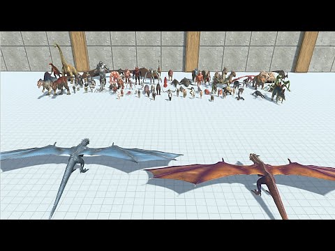 ICE DRAGON WITH FIRE DRAGON VS EVERY FACTION - Animal Revolt Battle Simulator
