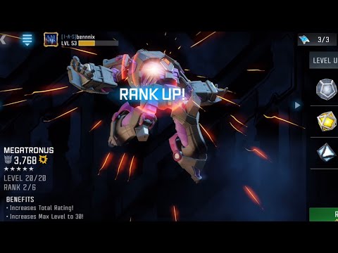 5 star Megatronus Upgrade and Rank Up | Transformers Forged To Fight