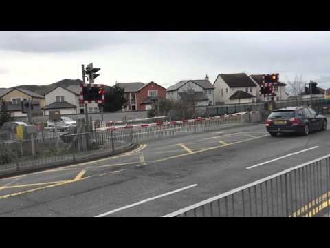 Deganwy Quay Level Crossing Arriva Trains Wales Class 175 to Llandudno