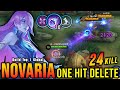 24 Kills!! Killing Machine Novaria One Hit Delete!! - Build Top 1 Global Novaria ~ MLBB