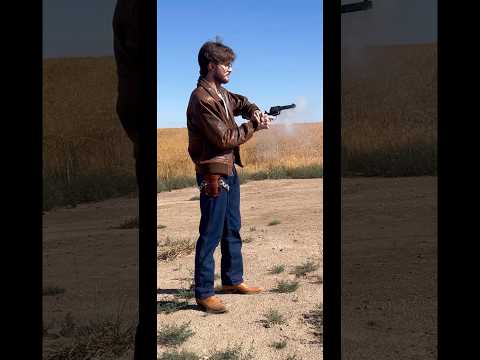 Triple shot on a single action revolver. Cowboy rapid fire.