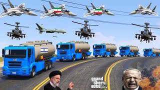 Iran Fighter Jets, War Helicopters & Drone Attack on Israeli Oil Supply Convoy in Jerusalem - GTA 5