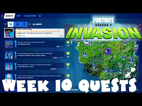 (Chapter 2) ALL Week 10 Quests Guide - Season 7 - Fortnite Invasion Battle Royale