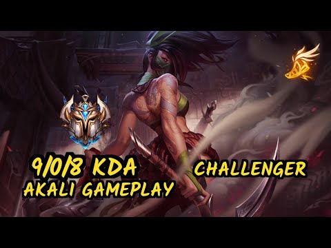 BioPanther (AKALI) vs ZILEAN - 9/0/8 KDA TOP CHALLENGER GAMEPLAY - OC