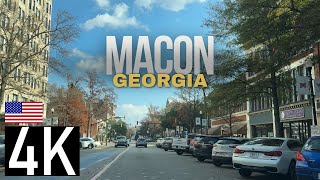 Road Tour of Macon, Georgia in 4K - Downtown Macon GA