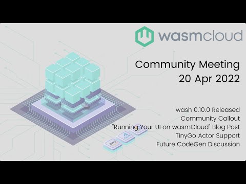 wasmCloud: wash Update Released, TinyGo Actor Support, CodeGen Discussion - 04/20/22