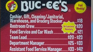 What does Buc ee's pay