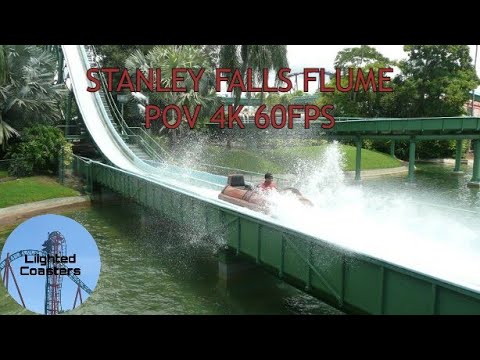 Stanley Falls Flume Ride 4k 60fps POV Busch Gardens Tampa Arrow Log Flume - Copyright Free
