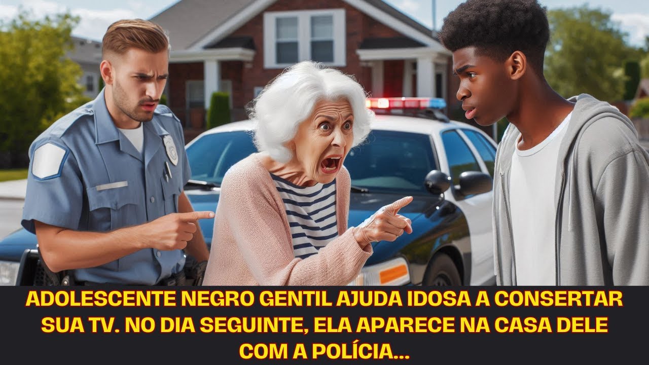 Adolescente negro gentil ajuda idosa a consertar sua TV. No dia seguinte, ela aparece...