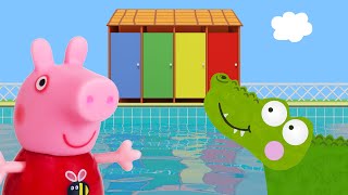 Peppa Pig Game | Crocodile Hiding in Peppa Pig Toys - Peppa Pig Swimming Fun Playset