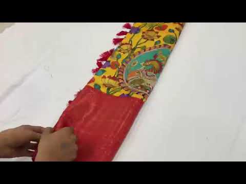 Maitri Soft Banarasi Silk Kalamkari Block Print Designe Party Wear Saree 1699