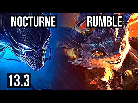 NOCTURNE vs RUMBLE (TOP) | 3.2M mastery, 1400+ games, 5/1/3, Rank 15 Nocturne | KR Master | 13.3