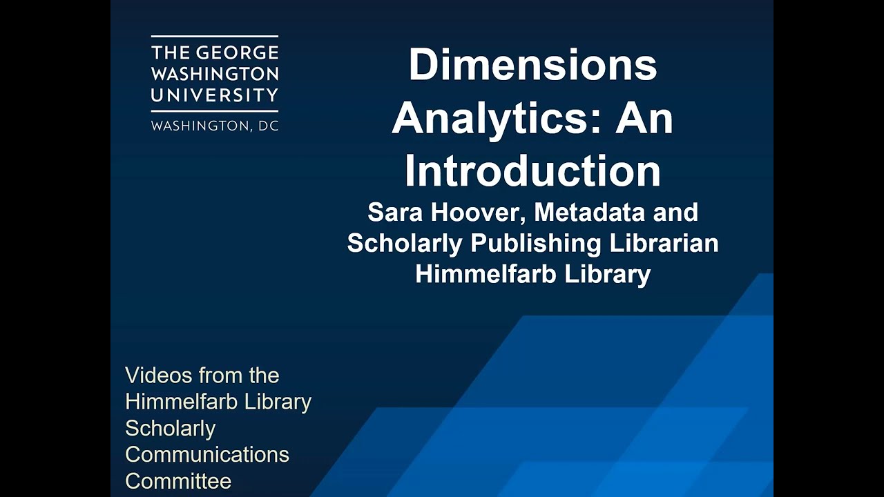 Dimensions Analytics An Introduction