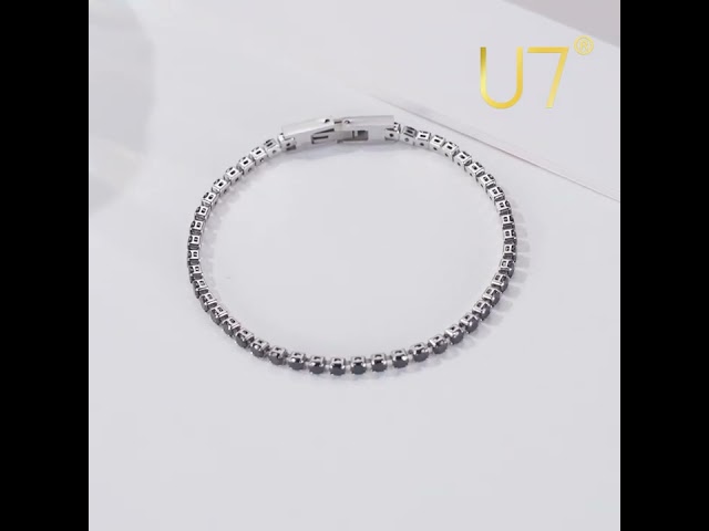 Vídeo relacionado con TOFBS Pulsera Tenis Cristal Circonita Brillante Brazalete Elegante Ajustable Joya Femenina Lujo Acero Inoxidable