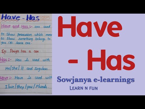 Use of Has and Have for kids | Have and Has basics | English Grammar Grade 1 | Sowjanya e-learnings