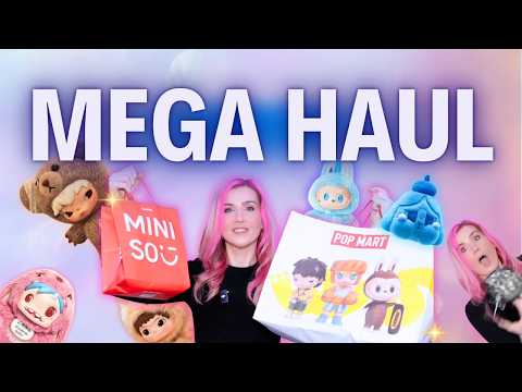 My Biggest Haul Yet AND WE FOUND A SECRET ❤️🤍❤️🖤 | Pop Mart, Miniso, Baby Three & Kenji