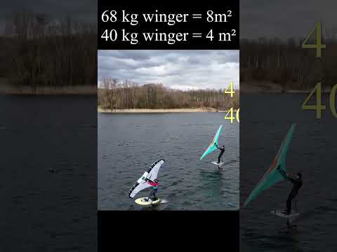wingfoilers 68 kg (8m²) vs 40 kg (4m²).#wingfoil # wingfoiling