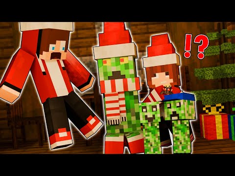 JJ and Creeper Family Christmas Presents - Maizen Minecraft Animation