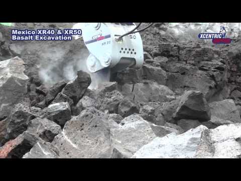 México, Xcentric Ripper XR40 & XR50. Basalt excavation.