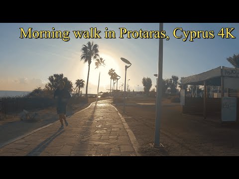 Protaras, Cyprus 4K - Morning walk in  October