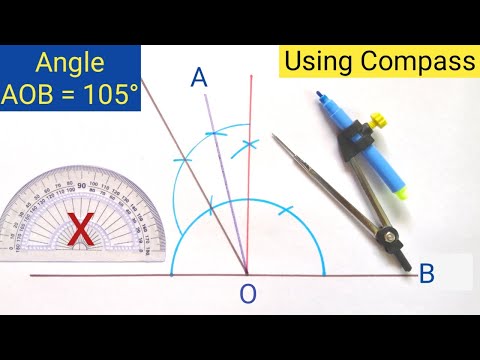 105 degree angle with compass | how to construct 105 degree angle with compass