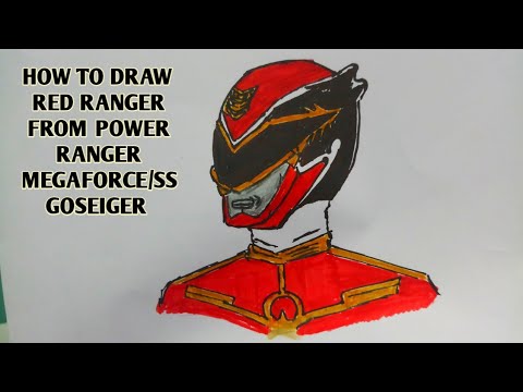 how to draw power ranger megaforce/tensou sentai goseiger red ranger