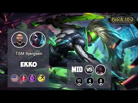 TSM Bjergsen Ekko MID vs Akali | LOL | S10 NA Grandmaster - Full Gameplay